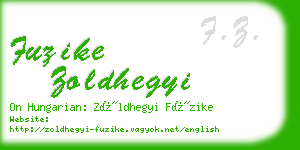 fuzike zoldhegyi business card